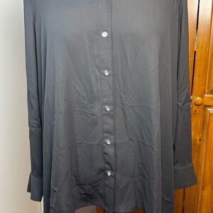 Vintage - Michael Kors Black asymmetrical button down blouse. Size 1X